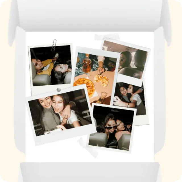 Collage de hasta 6 fotos tipo polaroid