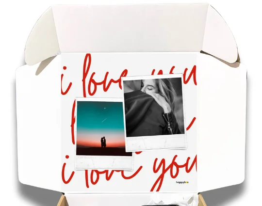 I love you con hasta dos fotos tipo polaroid
