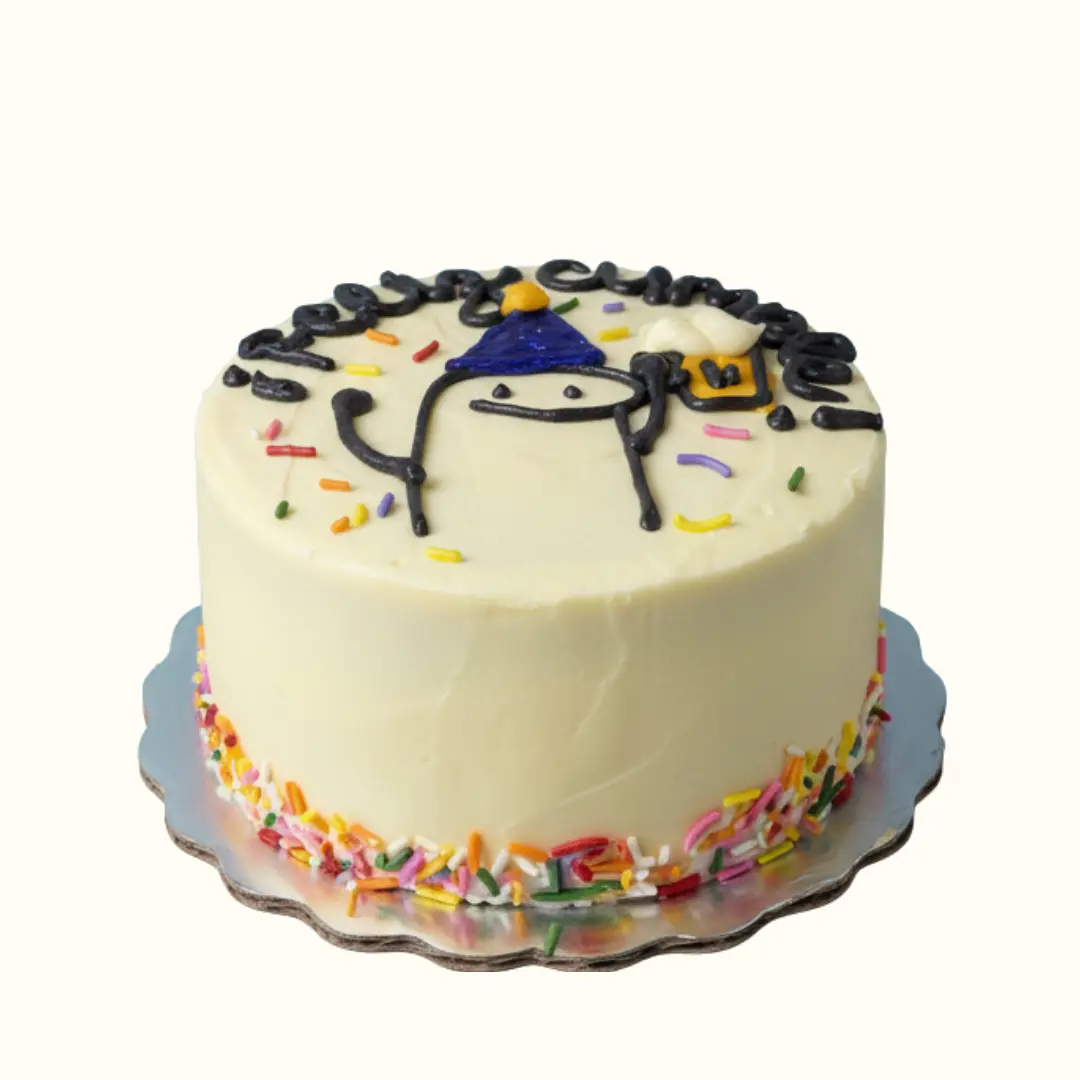 Pastel Flork personalizado Pastel Flork personalizado con cobertura blanca y confeti de colores