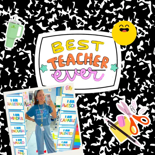 Portada best teacher ever con foto